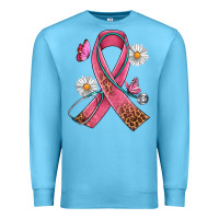 Ocean Blue Cancer Ribbon Stethoscope Daisy Butterfly Premium Sweatshirt - Artiststas