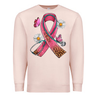 Pale Pink Cancer Ribbon Stethoscope Daisy Butterfly Premium Sweatshirt - Artiststas