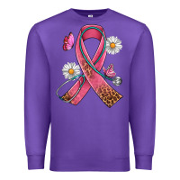 Purple Cancer Ribbon Stethoscope Daisy Butterfly Premium Sweatshirt - Artiststas