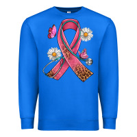 True Royal Cancer Ribbon Stethoscope Daisy Butterfly Premium Sweatshirt - Artiststas