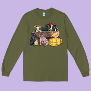 Farm Animals Wagon Long Sleeve Tee Designed By Zillion Design Studio