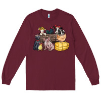 Burgundy farm animals wagon Long Sleeve Tee - Zillion Design Studio