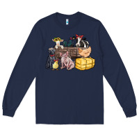 Navy farm animals wagon Long Sleeve Tee - Zillion Design Studio