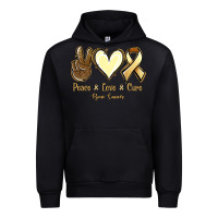 Black Peace love cure Bone Cancer Urban Hoodie - NancyCooperArtShop
