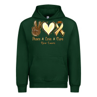Forest Green Peace love cure Bone Cancer Urban Hoodie - NancyCooperArtShop