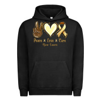 Pigment Black Peace love cure Bone Cancer Urban Hoodie - NancyCooperArtShop