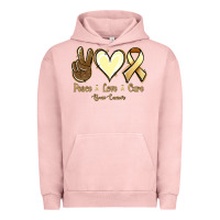 Pigment Salmon Peace love cure Bone Cancer Urban Hoodie - NancyCooperArtShop