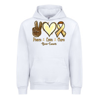 White Peace love cure Bone Cancer Urban Hoodie - NancyCooperArtShop