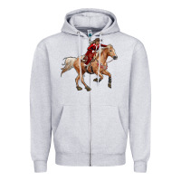 Heather Grey christmas cowgirl Zipper Hoodie - RanaPortraitStore