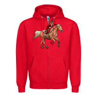 Red christmas cowgirl Zipper Hoodie - RanaPortraitStore
