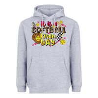 Heather Grey it is a softball kinda day Heavyweight Hoodie - JahusDesignShop