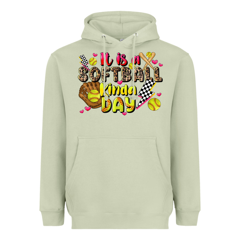 It Is A Softball Kinda Day Heavyweight Hoodie by JahusDesignShop | Teevron
