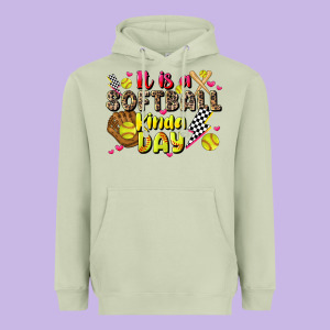 It Is A Softball Kinda Day Heavyweight Hoodie Designed By Jahusdesignshop