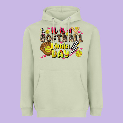 It Is A Softball Kinda Day Heavyweight Hoodie Designed By Jahusdesignshop