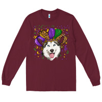 Burgundy Mardi gras hat husky Long Sleeve Tee - RanaPortraitStore