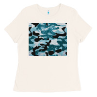 Bone blue camouflage glitter Ladies Tee - BarkalooDesign