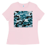 Bubblegum Pink blue camouflage glitter Ladies Tee - BarkalooDesign