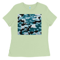 Matcha blue camouflage glitter Ladies Tee - BarkalooDesign