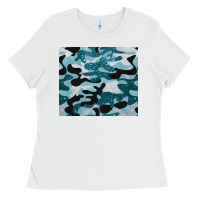 Blue Camouflage Glitter Ladies Tee | Teevron