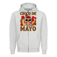 Dove Grey Cinco de Mayo Zipper Hoodie - texasbilliewilder