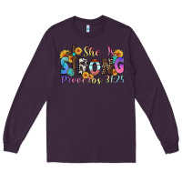 Plum she is strong proverbs 31 25 Long Sleeve Tee - Zillion Design Studio