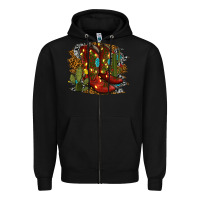 Black christmas cowboy boots Zipper Hoodie - RanaPortraitStore