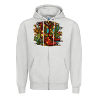 Dove Grey christmas cowboy boots Zipper Hoodie - RanaPortraitStore