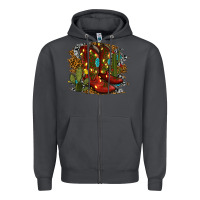 Smoke christmas cowboy boots Zipper Hoodie - RanaPortraitStore