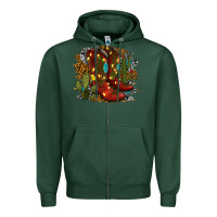 Sports Green christmas cowboy boots Zipper Hoodie - RanaPortraitStore