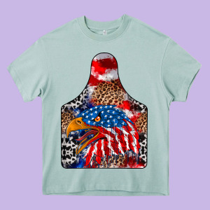 America Heavy Core Tee Designed By Cowhidedigitalart