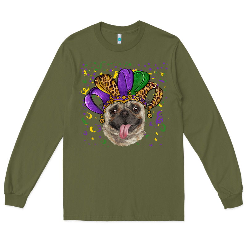Mardi Gras Hat Pug Long Sleeve Tee by RanaPortraitStore | Teevron