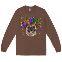Chestnut Mardi gras hat pug Long Sleeve Tee - RanaPortraitStore