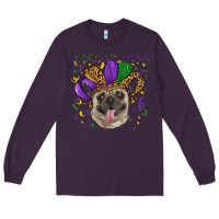 Plum Mardi gras hat pug Long Sleeve Tee - RanaPortraitStore