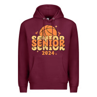 Burgundy basketball senior 2024 Premium Hoodie - MaliasSmallBusiness
