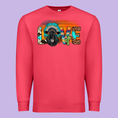 Love Black Angus Indian Headdress Premium Sweatshirt Designed By Jahusdesignshop