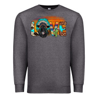 Charcoal Heather love black angus indian headdress Premium Sweatshirt - JahusDesignShop