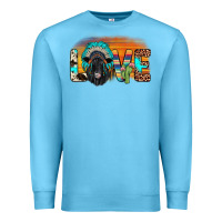 Ocean Blue love black angus indian headdress Premium Sweatshirt - JahusDesignShop