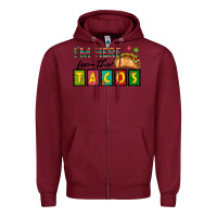 Burgundy I'm Here For The Tacos Zipper Hoodie - texasbilliewilder