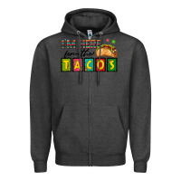 Charcoal Heather I'm Here For The Tacos Zipper Hoodie - texasbilliewilder