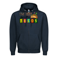 Navy I'm Here For The Tacos Zipper Hoodie - texasbilliewilder