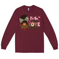 Burgundy sorority colors it's the self love for me afro wom Long Sleeve Tee - texasbilliewilder