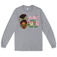 Heather Grey sorority colors it's the self love for me afro wom Long Sleeve Tee - texasbilliewilder