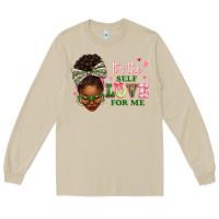 Mushroom sorority colors it's the self love for me afro wom Long Sleeve Tee - texasbilliewilder