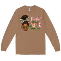 Toasted Coconut sorority colors it's the self love for me afro wom Long Sleeve Tee - texasbilliewilder