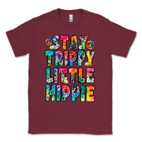 Burgundy stay trippy little hippie Classic Tee - Zillion Design Studio