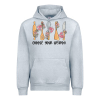Heather Grey choose your weapon Urban Hoodie - MaliasSmallBusiness