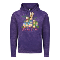 Cloud Purple easter bunny family wıth carrots and eggs Vintage Hoodie - AdoDesignShop