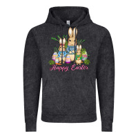 Vintage Black easter bunny family wıth carrots and eggs Vintage Hoodie - AdoDesignShop