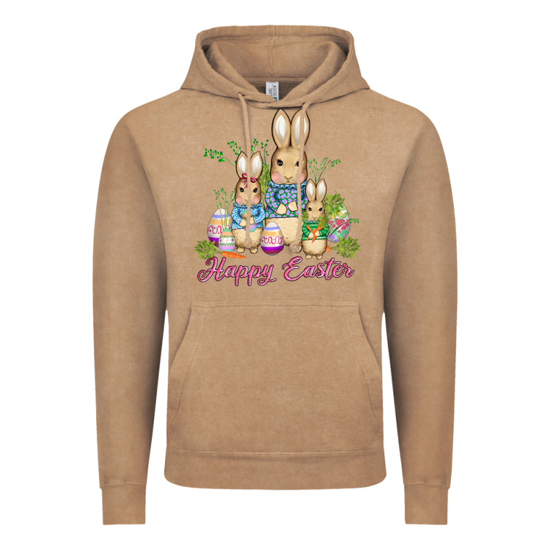 Easter Bunny Family Wıth Carrots And Eggs Vintage Hoodie by AdoDesignShop | Teevron