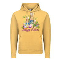 Vintage Mustard easter bunny family wıth carrots and eggs Vintage Hoodie - AdoDesignShop